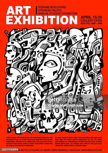 art exhibition poster - art show stock illustrations