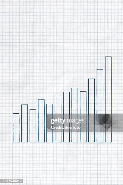 blank grey white textured grayscale checked pattern background with blue drawn painted smudged vector background with up or upward moving trend bar graph for success, growth, aspirations, continuous improvement, achieving business goals or targets - growth chart white background stock illustrations