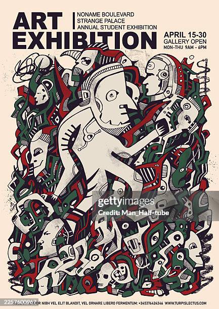 art exhibition poster - film festival stock illustrations