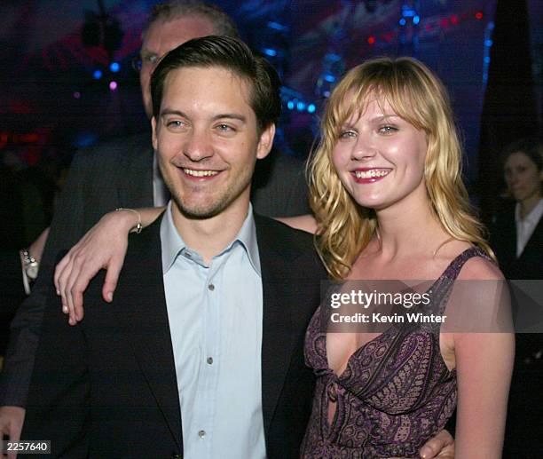 Tobey Maguire and Kirsten Dunst at the premiere of "Spider-Man" at the Village Theater in Westwood, Ca. Monday, April 29, 2002. Photo by Kevin...