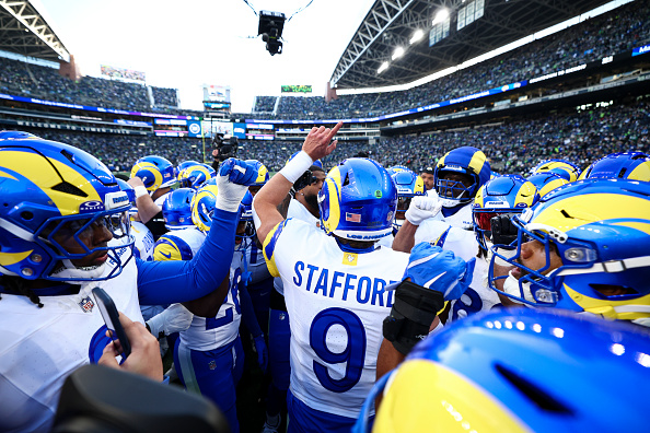 Nfc Rams The Los Angeles Rams huddle prior to the NFC Championship NFL... News ...
