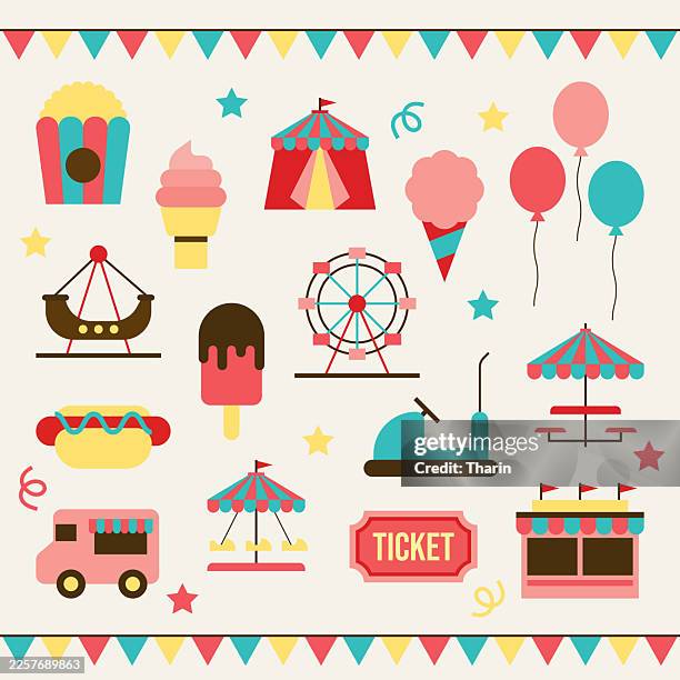 vintage carnival - fairground stock illustrations