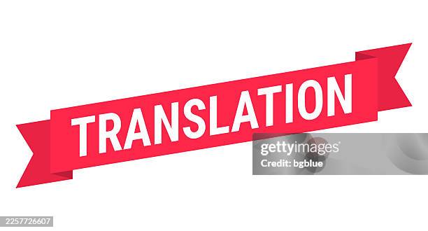 translation - red banner on white background - translator stock illustrations