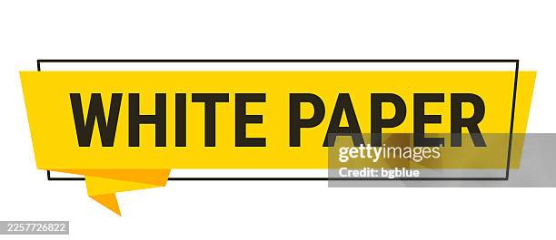 white paper - yellow speech bubble on white background - rectangle infographic stock illustrations