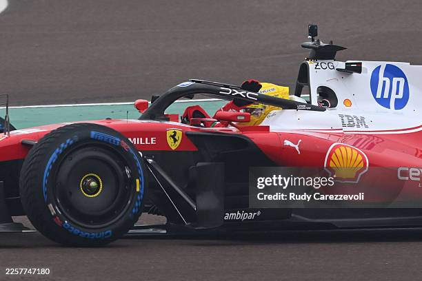 Lewis Hamilton of Great Britain driving the Scuderia Ferrari SF-26 during the Scuderia Ferrari HP F1 Shakedown at Fiorano Circuit on January 23, 2026...