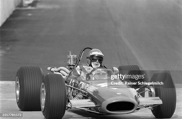 Jean-Pierre Jabouille drives his Alpine A360 Renault R8 during the Formula 3 Monaco Grand Prix at the Circuit de Monaco in Monte Carlo, Monaco on...