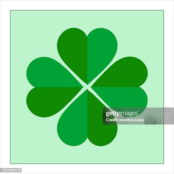 green four leaf clover symbol - 4 leaf clover stock illustrations