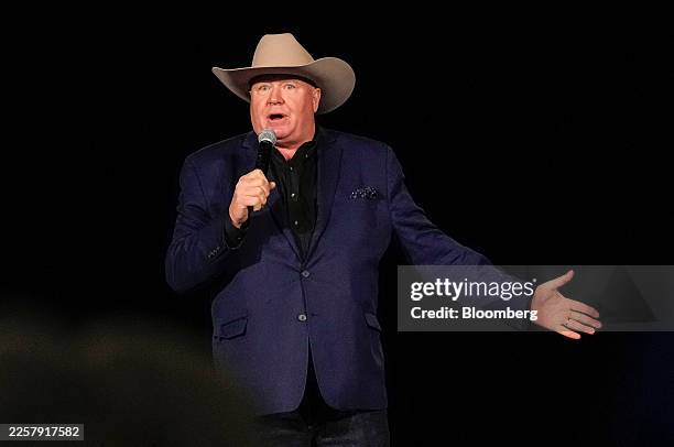 Jeff Rath, legal counsel to the Alberta Prosperity Project , speaks during the Alberta Independence Town Hall event in Calgary, Alberta, Canada, on...
