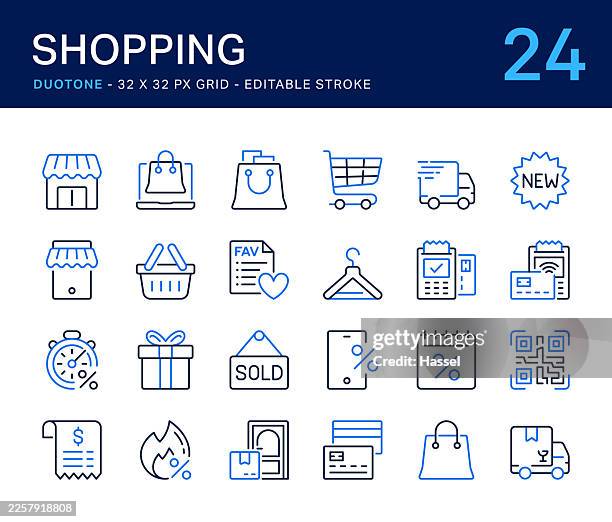 shopping icon set - card reader stock illustrations
