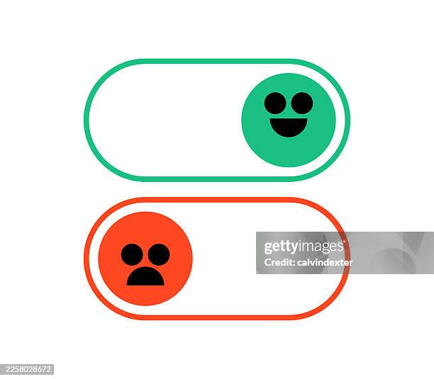 emojis on switch button on and off - turning light switch on stock illustrations