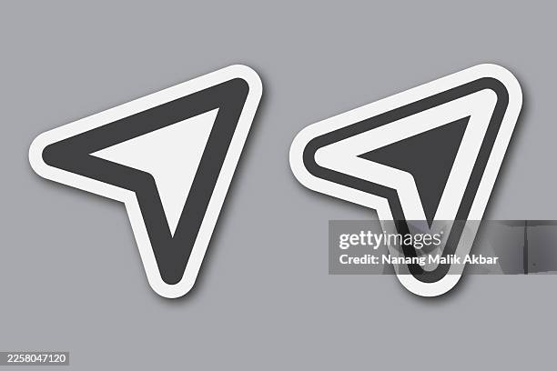 send sticker icon set - postcard texture stock illustrations