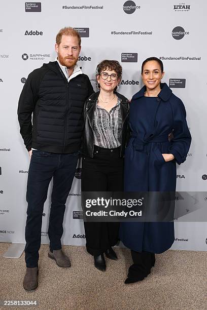 Prince Harry, Duke of Sussex, Alysa Nahmias and Meghan, Duchess of Sussex attend the "Cookie Queens" Premiere during the 2026 Sundance Film Festival...