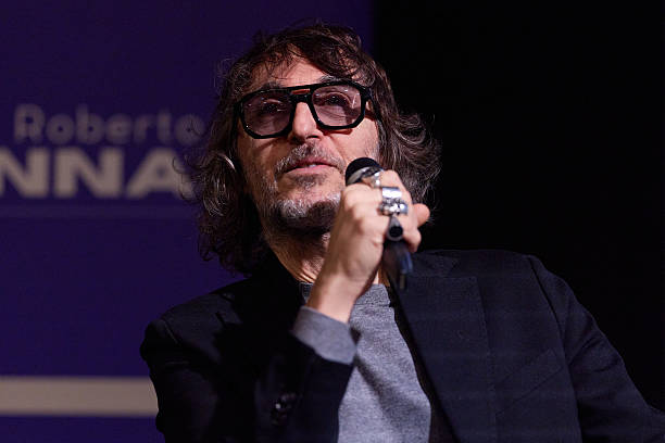 Giuseppe Cruciani, radio host and journalist talks during a debate entitled “Security, Green Deal, and Political Correctness: is a new Europe...