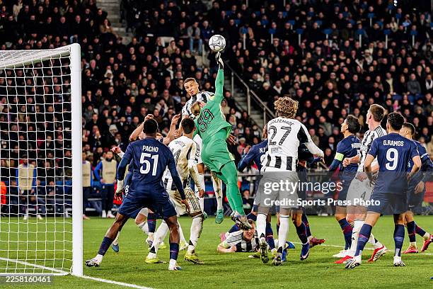 Matvei Safonov of Paris Saint-Germain makes a save during the UEFA Champions League 2025/26 League Phase MD8 match between Paris Saint-Germain and...
