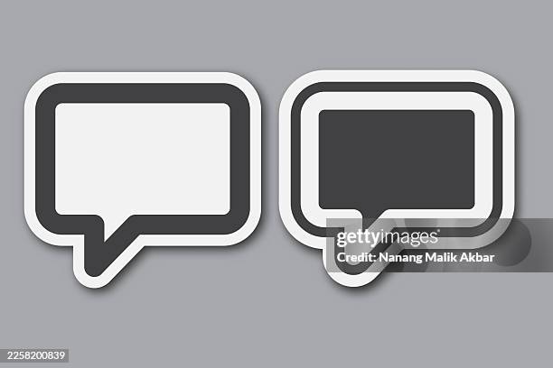chat sticker icon set - bubble level icon stock illustrations