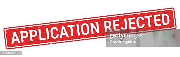 application rejected - red rubber stamp on white background - request stock illustrations