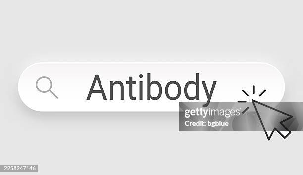 antibody - search bar with cursor on blank background - antibody testing stock illustrations