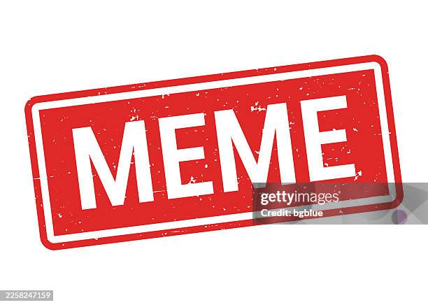 meme - red rubber stamp on white background - meme stock illustrations