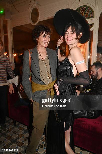Ines de La Fressange and her daughter Nine d'Urso attend the Marie Beltrami Menswear Fall/Winter 2026-2027 Presentation Front Row as part of Paris...