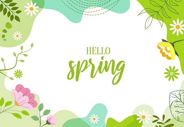 abstract simply background with natural line arts - spring theme - - spring background stock illustrations