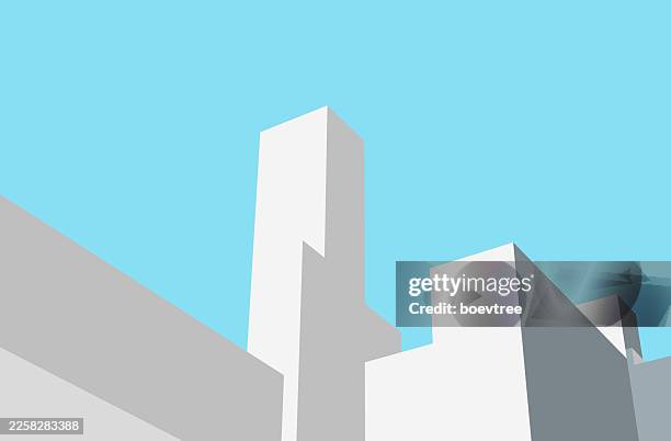 abstract 3d white model modern city building cube pattern material vector background - office cubes stock illustrations
