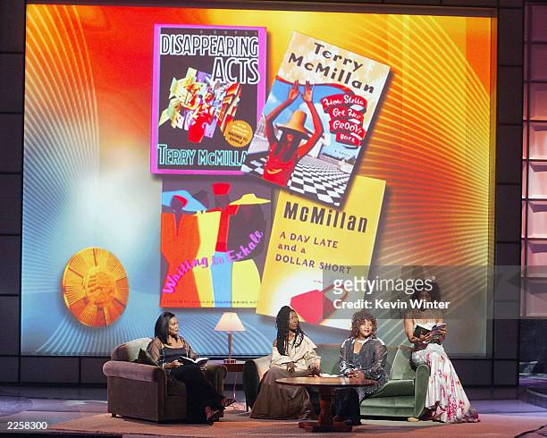 Left, Lela Rachon Fuqua, Phyllis Yvonne Stickney, Loretta Divine and Angela Bassett at the 15th Essence Awards held at the Universal Amphitheatre in...