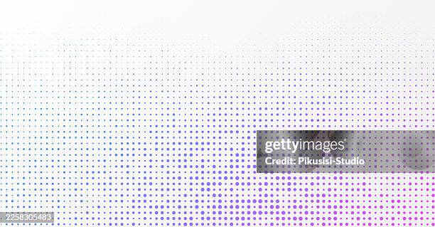 abstract dotted gradient pattern in blue, purple and pink tones. modern halftone dot background with soft color gradient - digital transformation vector stock illustrations