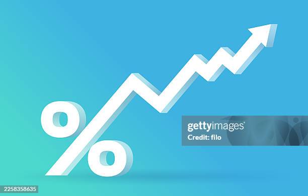 up arrow percent stock commodity financial data analysis - increasing line graph stock illustrations