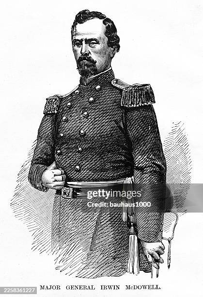 major general irwin mcdowell - csa archive stock illustrations