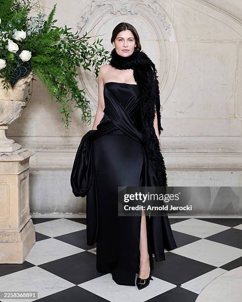 Laetitia Casta attends the Christian Dior Haute Couture Week Spring/Summer 2026 show as part of Paris Fashion Week on January 26, 2026 in Paris,...