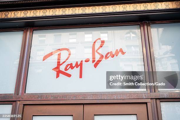 Signage for Ray Ban on a window in San Francisco, California, January 22, 2026.