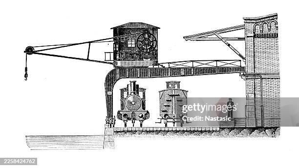 electric harbor crane - crane driver stock illustrations