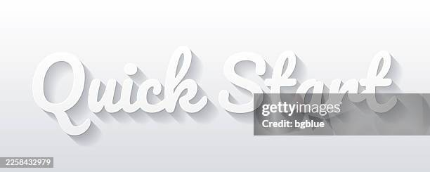 quick start - flat design with paper cut effect on blank background - dance logo stock illustrations