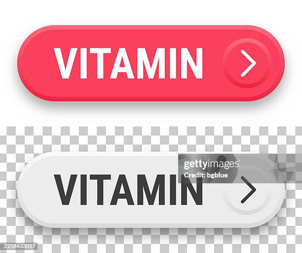 vitamin - 3d click web buttons on blank background - vitamin e stock illustrations
