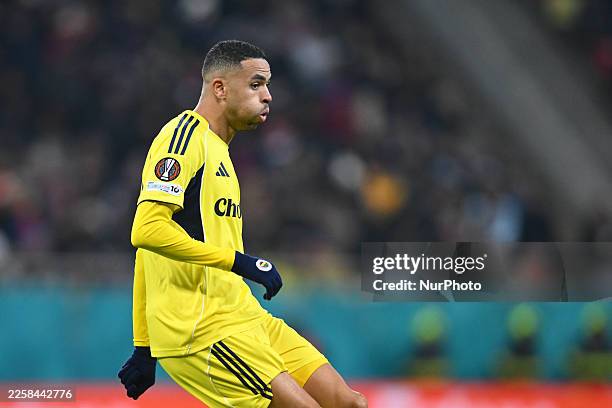 Youssef En-Nesyri plays during the UEFA Europa League game between FCSB and Fenerbahce SK at National Arena in Bucharest, Romania, on January 29,...