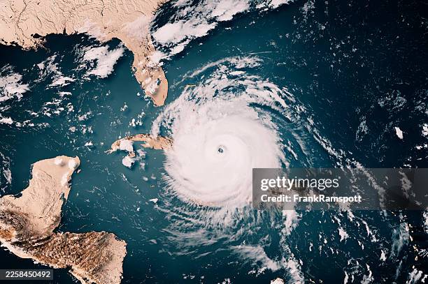 hurricane irma 20170908 cloud map caribbean sea 3d render neutral - orkan bildbanksfoton och bilder