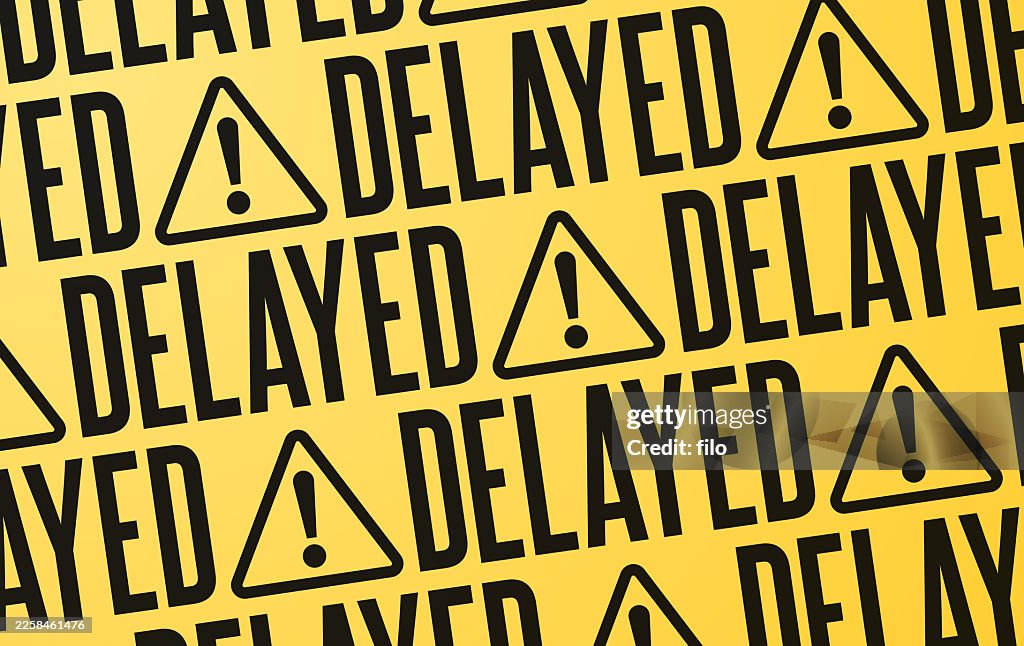 Delayed Alert Caution Warning Yellow Abstract Background