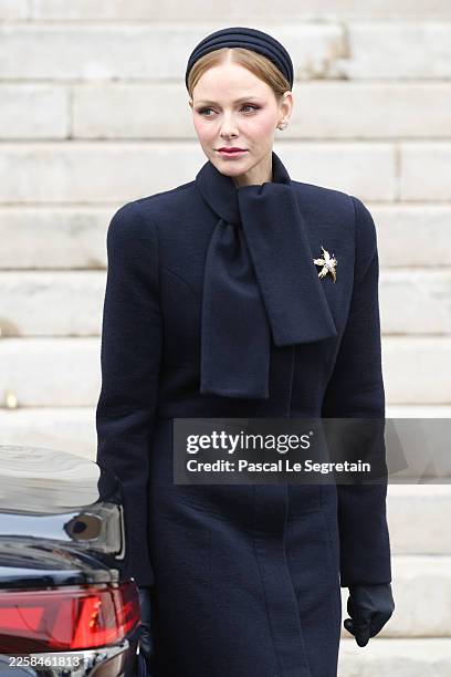 Princess Charlene of Monaco attends the 2026 Ceremony Of The Sainte-Devote on January 27, 2026 in Monaco, Monaco.Sainte Devote is the patron saint of...