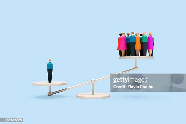 single individual outweighing the influence of the collective - uneven stock pictures, royalty-free photos & images