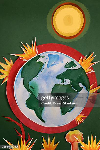 global warming - changing world stock illustrations