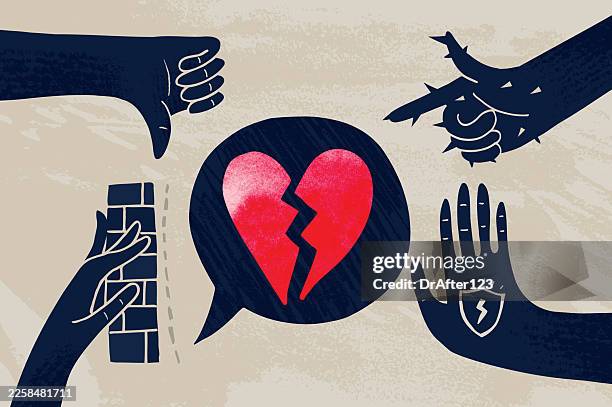 four relationship killers - grief counseling stock illustrations