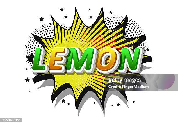 lemon speech bubble banner - lemon juice stock illustrations