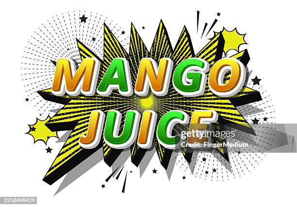 mango juice speech bubble banner - mango drink stock illustrations