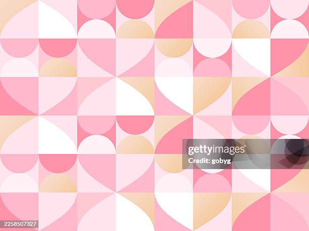 seamless geometric pattern with hearts - heart pattern stock illustrations