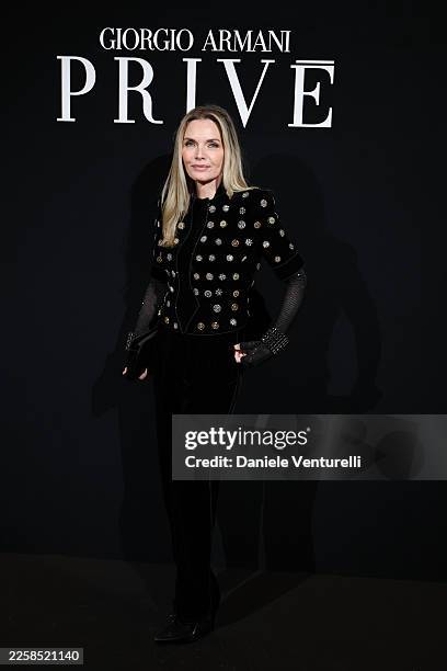 Michelle Pfeiffer attends the Giorgio Armani Privé Haute Couture Week Spring/Summer 2026 show as part of Paris Fashion Week on January 27, 2026 in...