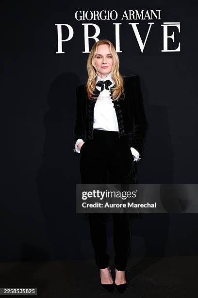 Diane Kruger attends the Giorgio Armani Privé Haute Couture Week Spring/Summer 2026 show as part of Paris Fashion Week on January 27, 2026 in Paris,...