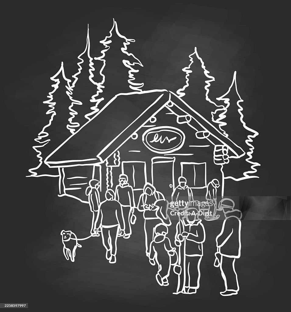 Ski Resort Cabin Blackboard