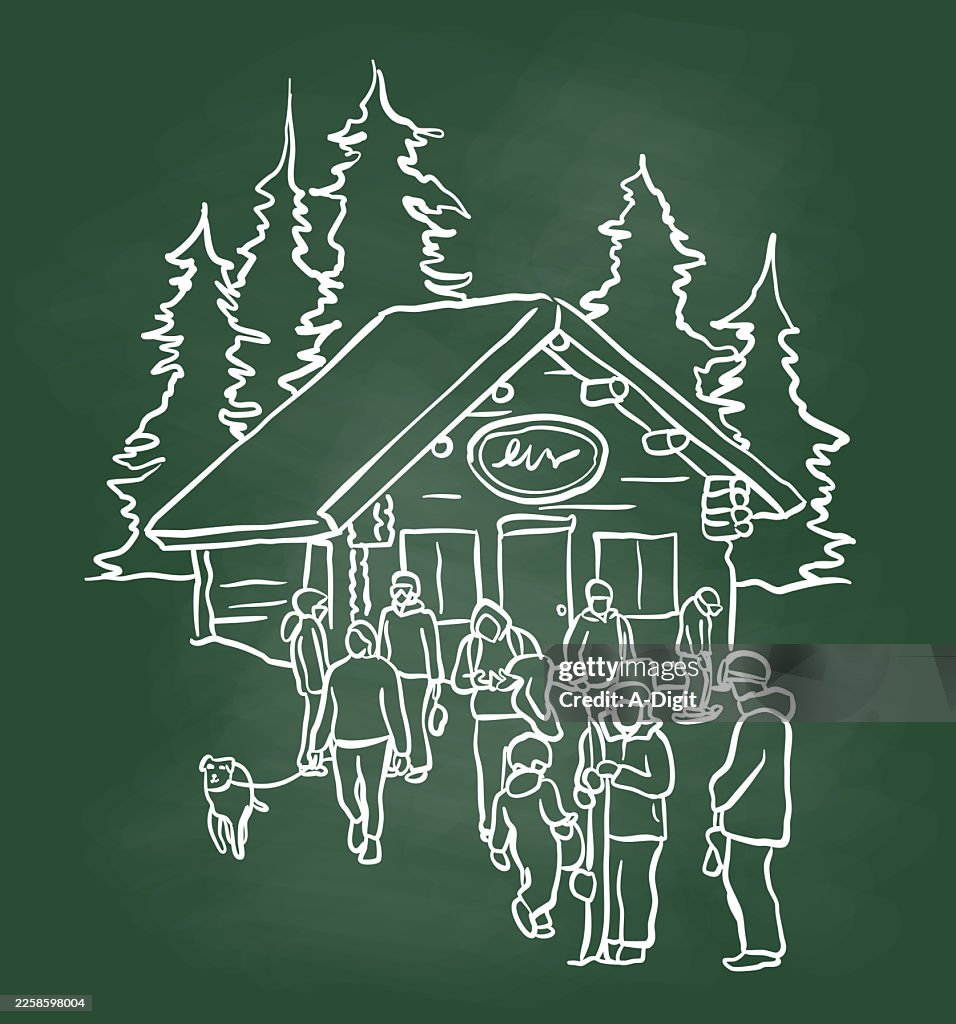 Ski Resort Cabin Chalboard