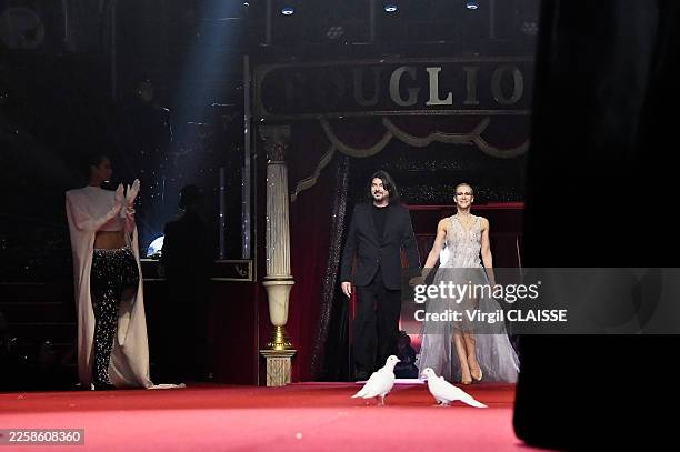 Fashion designer Stéphane Rolland walks the runway during the Stéphane Rolland Haute Couture Week Spring/Summer 2026 fashion show as part of Paris...