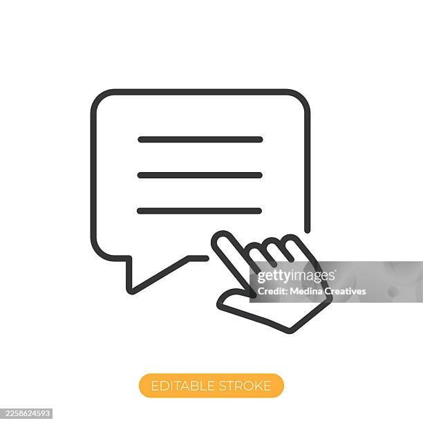 click chat icon. editable stroke thin line icon - click icon editable stock illustrations
